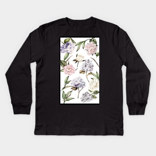 Pastel Light Color Flowers Celestes Studio© Kids Long Sleeve T-Shirt